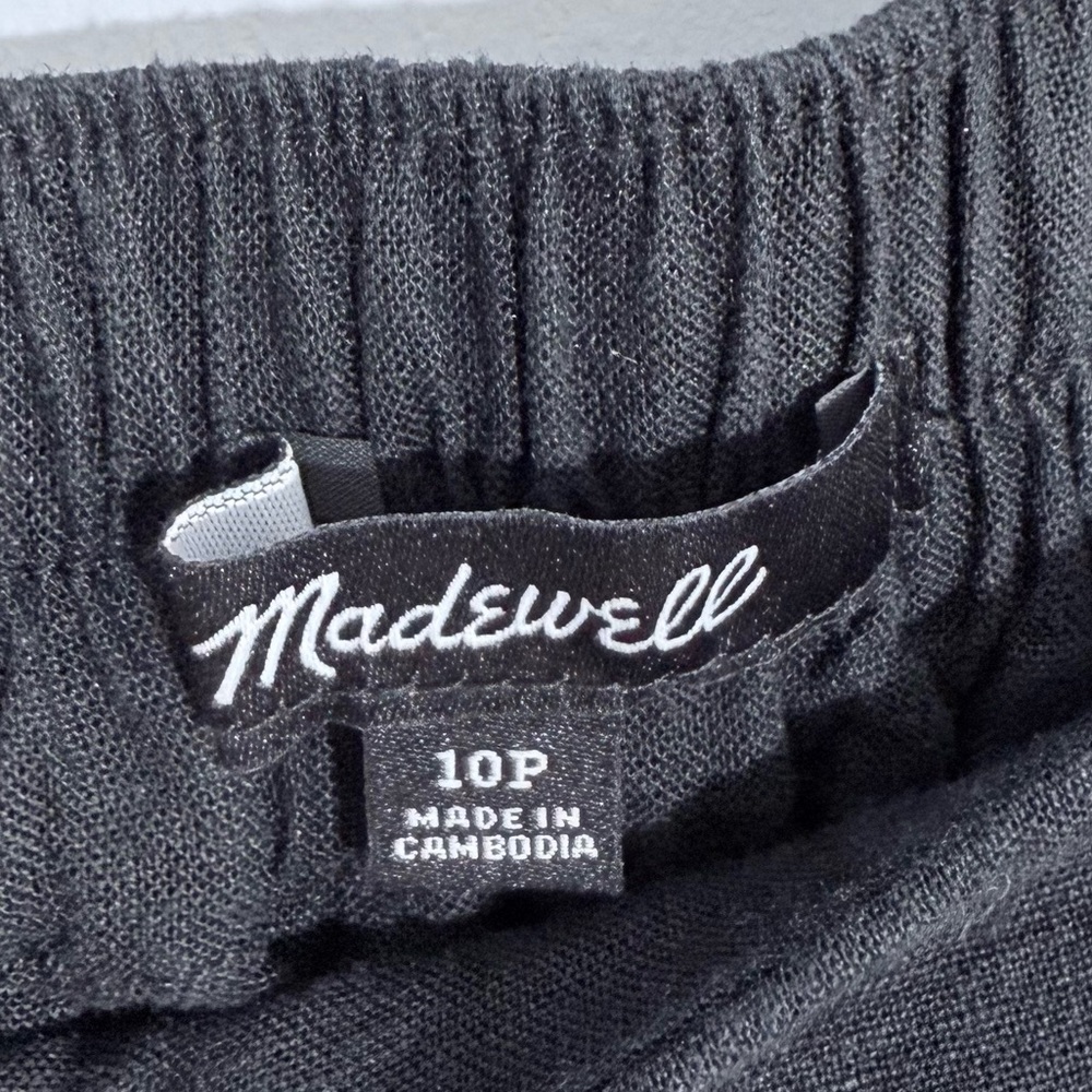 Madewell Petite Pull-On Straight Crop Pants in Linen Blend Black 10 P NP860 Boho - Picture 7 of 14